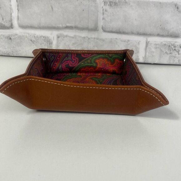 Robert Graham Leather Paisley Valet Tray NWOT - Picture 5 of 7